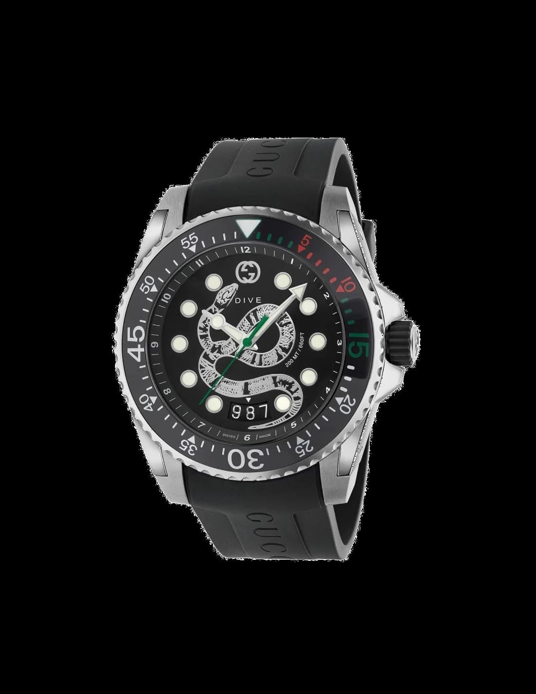 Montre Homme Gucci Dive YA136217 Bracelet en caoutchouc noir