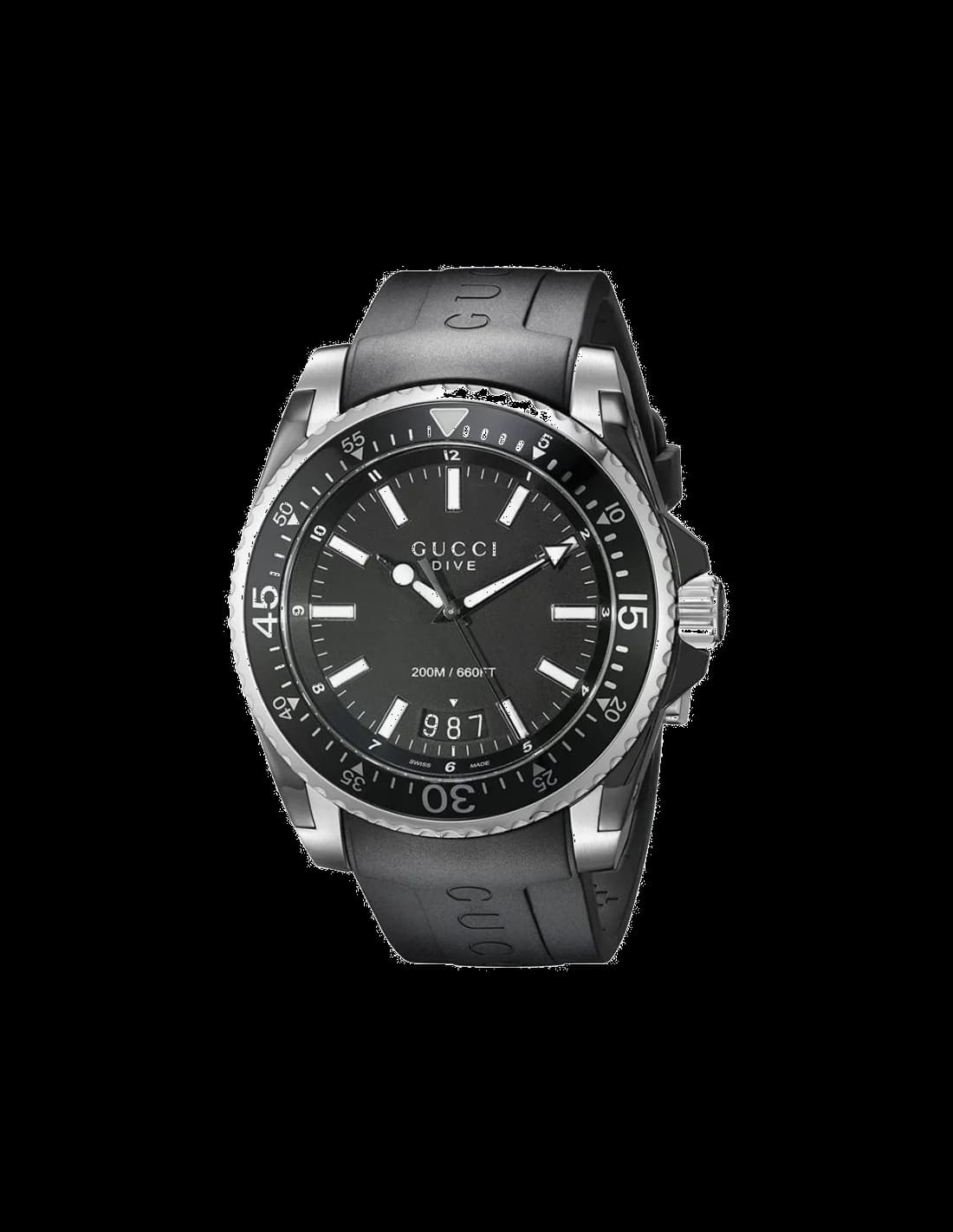 Montre Homme Gucci Dive YA136204 Bracelet en caoutchouc noir