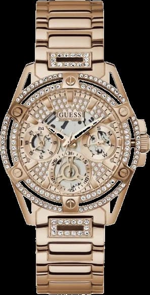 Montre femme Guess Queen GW0464L3 en acier or rose cadran orné de cristaux