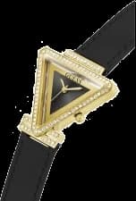 Montre Femme Guess Fame GW0504L5 bracelet cuir noir boitier triangle orné de strass vue 3