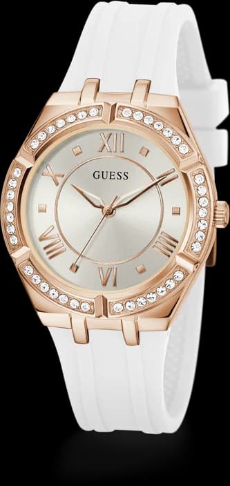 Montre Femme Guess GW0034L2 Silicone Blanc et Or Rose vue 5
