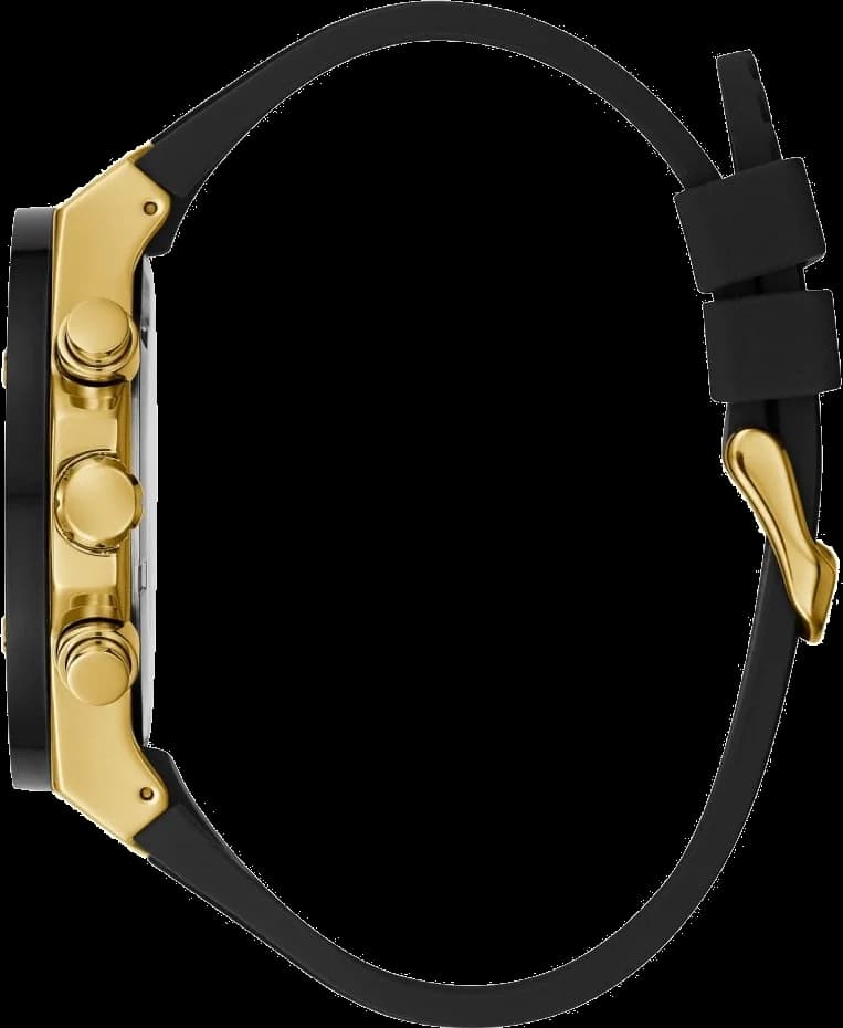 Montre Homme Guess Poseidon GW0057G1 bracelet silicone noir cadran noir multifonction vue 2