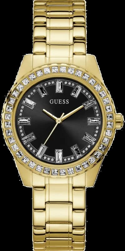 Montre Femme Guess Sparkler GW0111L2 Acier Doré Cadran Noir Cristaux