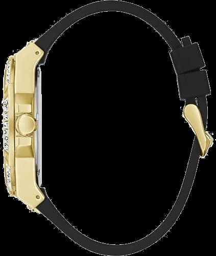 Montre Homme Guess Zeus GW0208G2 bracelet silicone noir boitier doré vue 2