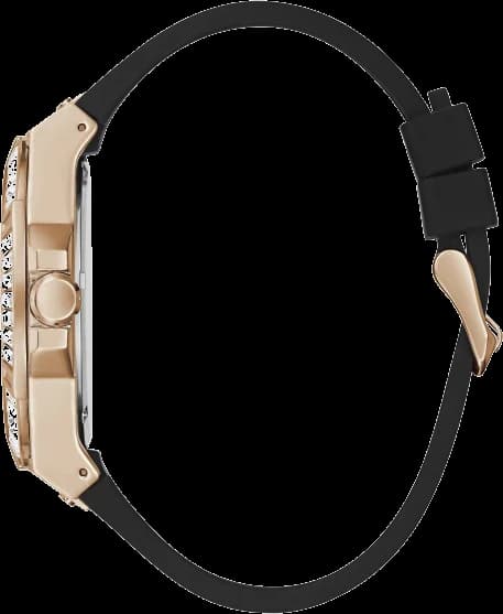Montre Guess GW0208G4 Boîtier Or Rose et Bracelet Silicone Noir vue 2