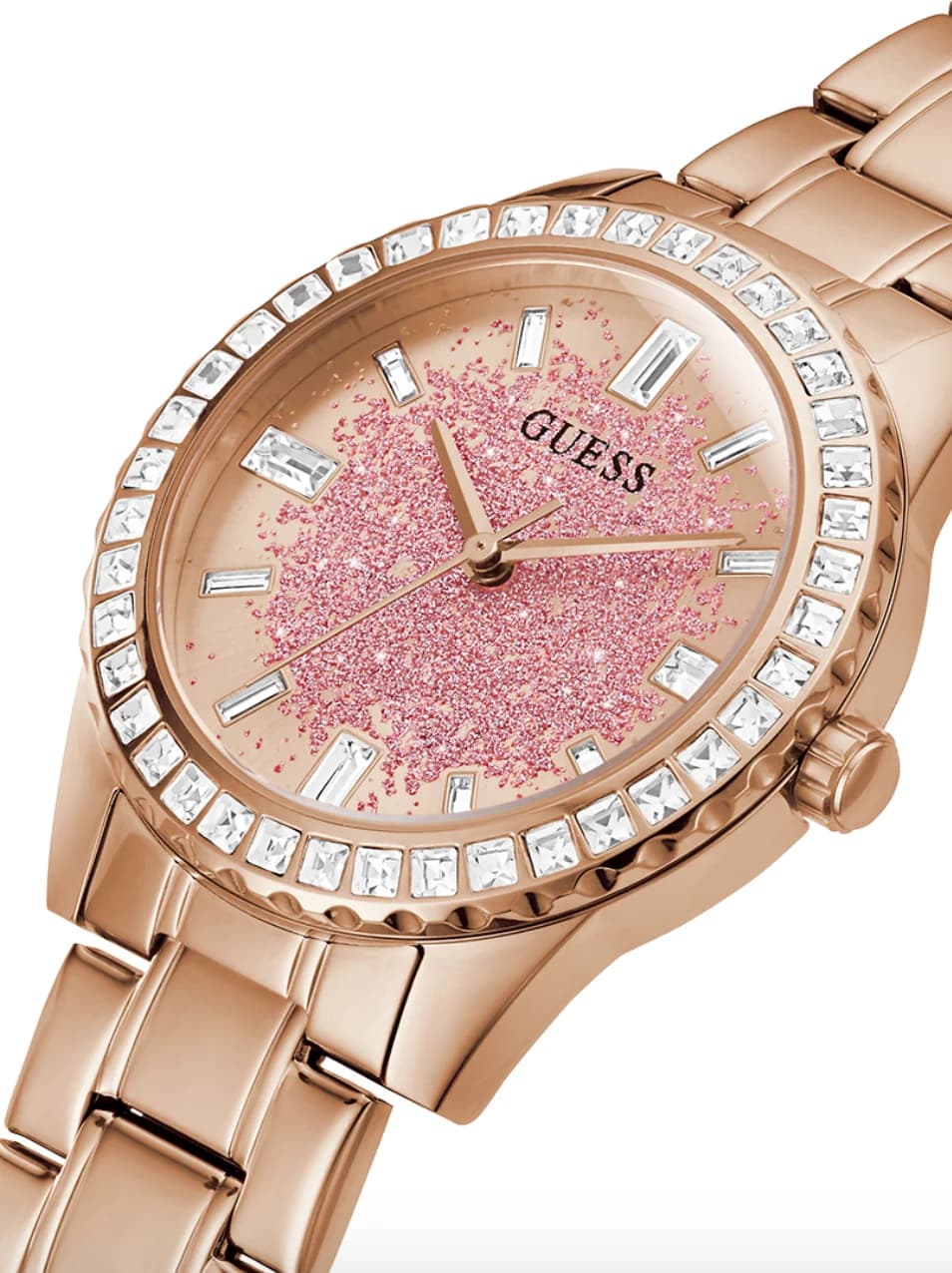 Montre Femme Guess GW0405L3 Glitter Burst Acier Rose Gold et Cristaux vue 2