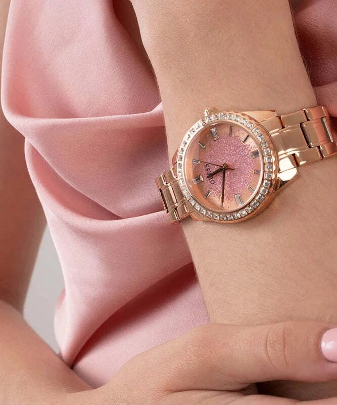 Montre Femme Guess GW0405L3 Glitter Burst Acier Rose Gold et Cristaux vue 5