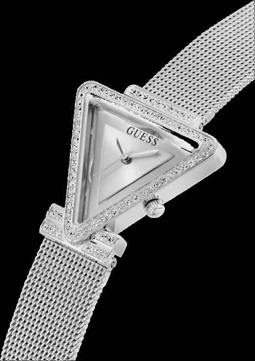 Montre Femme Guess Fame GW0508L1 Boîtier Triangle Doré et Bracelet Argent vue 3