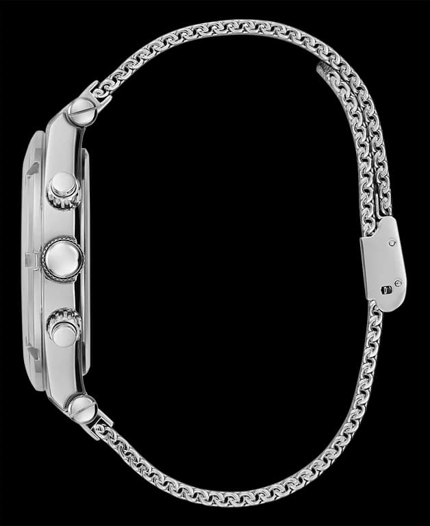 Montre Homme Guess Continental GW0582G1 bracelet maille milanaise cadran noir multifonction vue 4