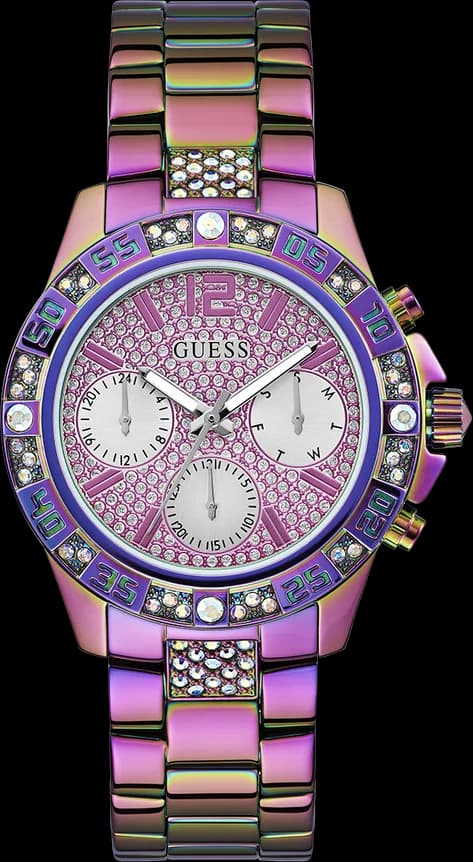 Montre Femme Guess Majesty GW0771L4 Acier Arc-en-ciel et Cristaux