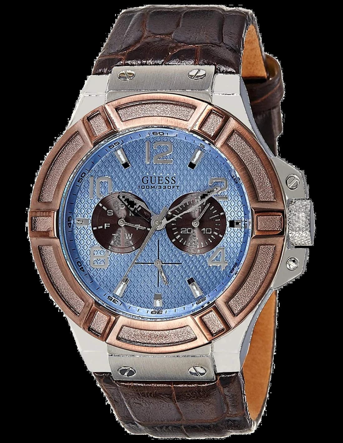 Montre Guess W0040G10 Rigor avec Bracelet en Cuir Marron