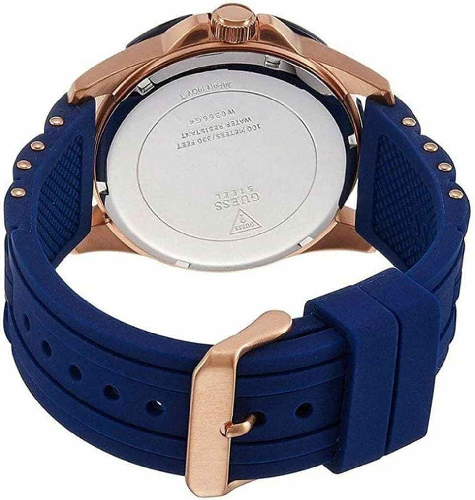 Montre Guess W0366G4 Sporty en Acier et Silicone Bleu vue 3