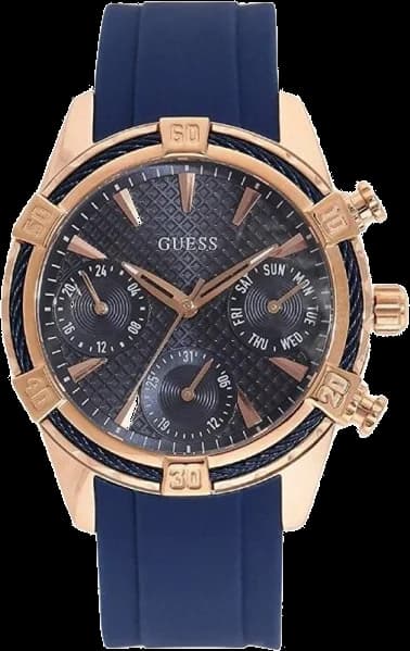 Montre Femme Guess Catalina W0562L3 Silicone Bleu et Acier Rose Gold