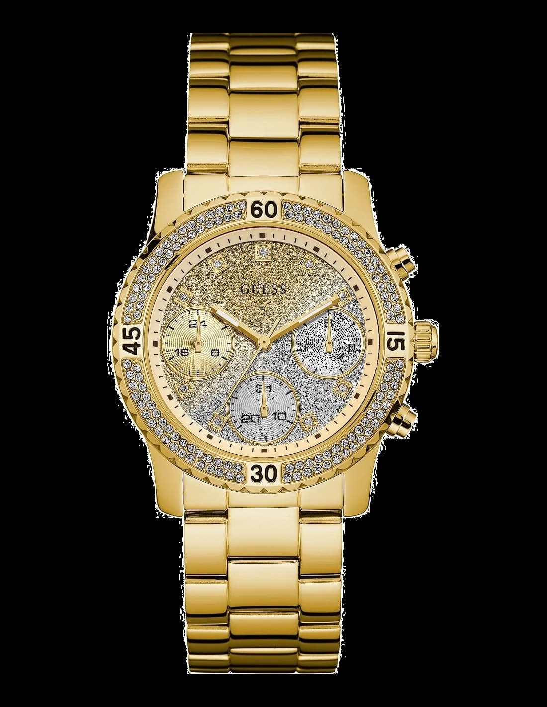 Montre Femme Guess W0774L5 en acier doré jaune et cristaux