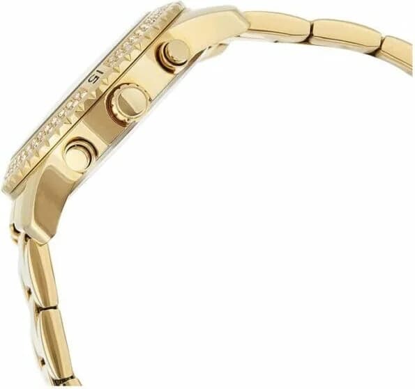 Montre Femme Guess W0774L5 en acier doré jaune et cristaux vue 3