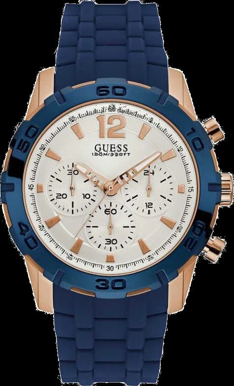 Montre Guess W0864G5 en Acier avec Cadran et Bracelet Silicone Bleu