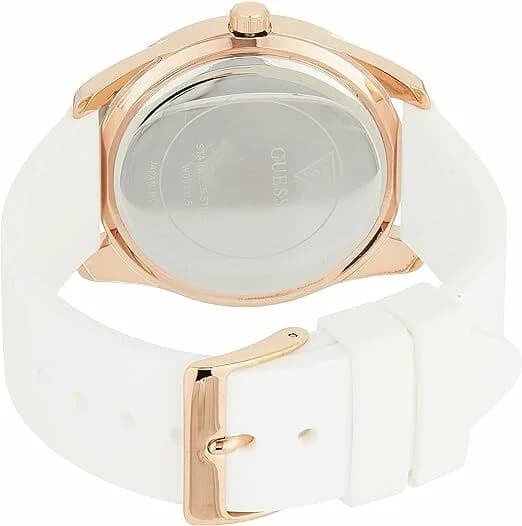 Montre Femme Guess W0911L5 G Twist Silicone Blanc et Logo Cristaux Dorés vue 3