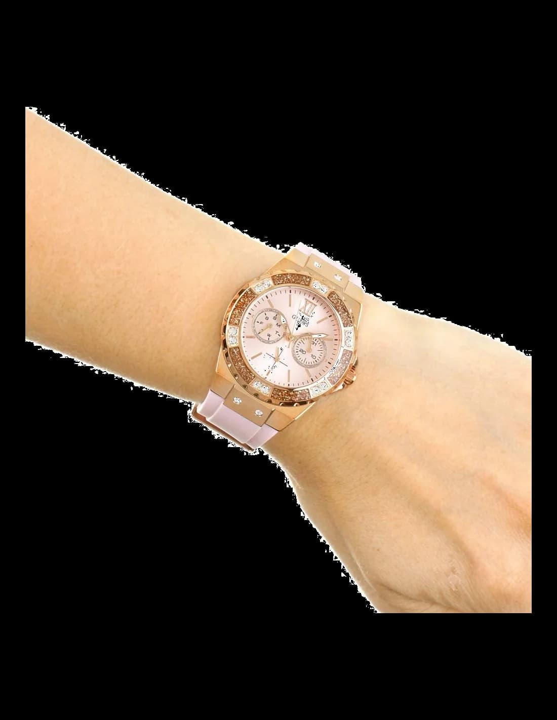 Montre Guess W1053L3 Bracelet Silicone Rose vue 3