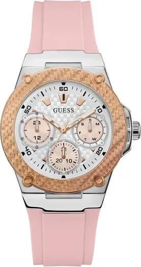 Montre Femme Guess Zena W1094L4 Bracelet Silicone Rose et Boîtier Bicolore