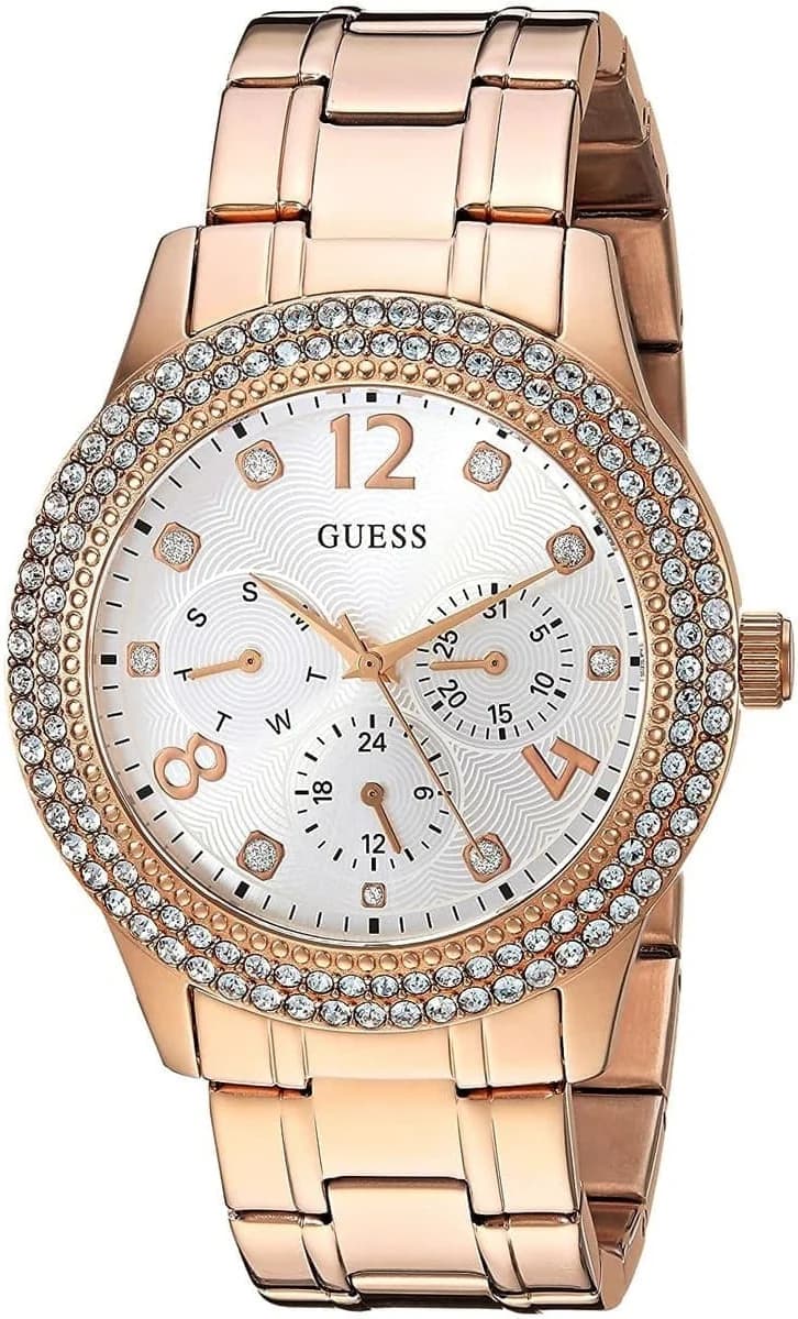 Montre Femme Guess W1097L3 en acier doré rose vue 2