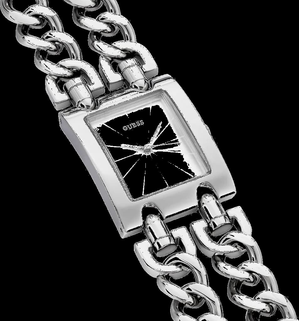 Montre Femme Guess W1117L1 Heavy Metal Bracelet Chaîne Acier Argenté vue 2