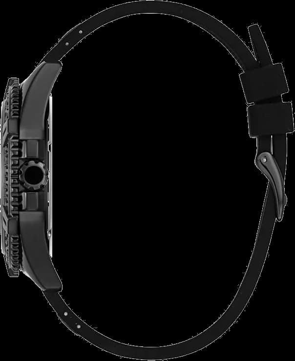 Montre Homme Guess Frontier W1132G3 bracelet noir en silicone cadran multifonction vue 3