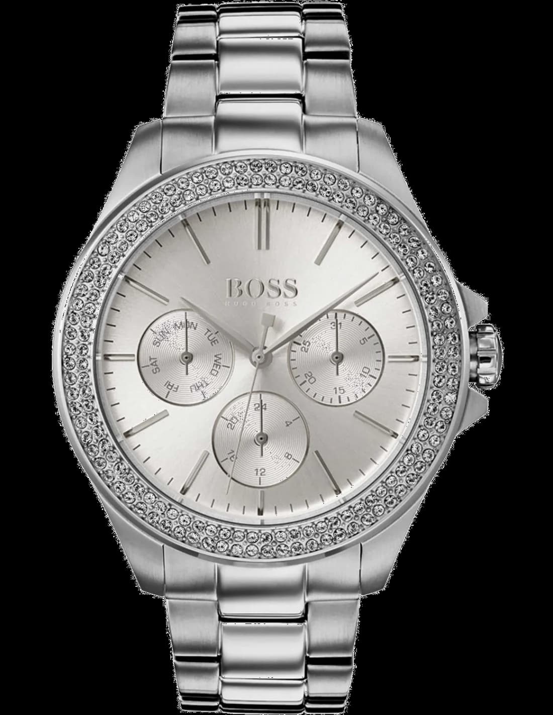 Montre Hugo Boss 1502442 en acier avec cadran gris et cristaux Swarovski