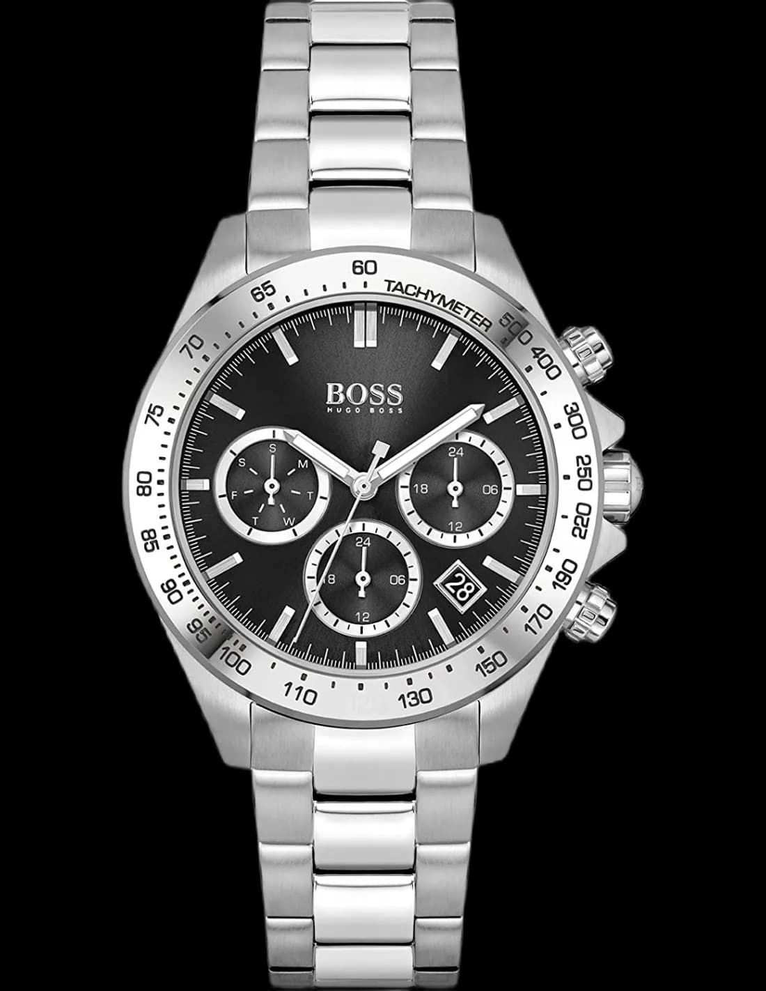 Montre Hugo Boss 1502614 Sport Lux Chronographe en Acier Poli et Cadran Noir