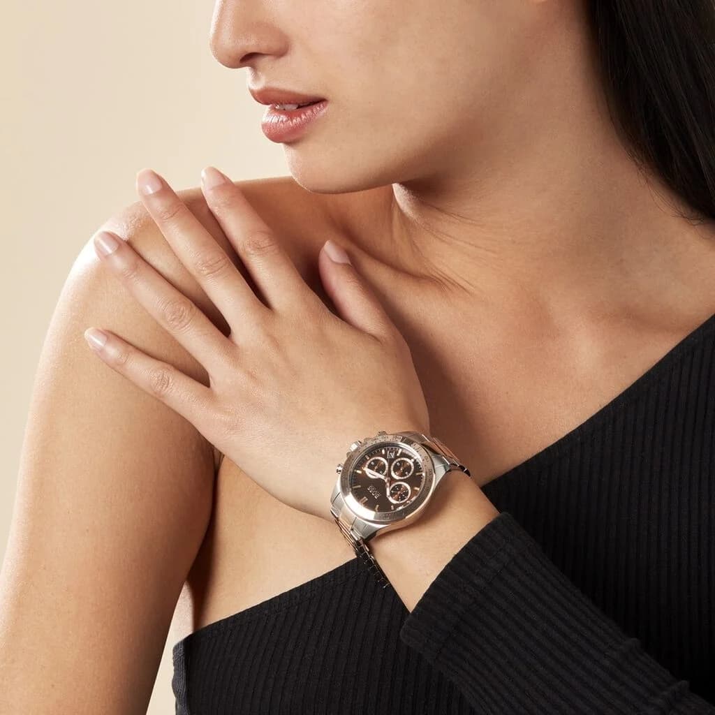 Montre Hugo Boss 1502617 Cadran Marron Soleillé et Acier Bicolore vue 5