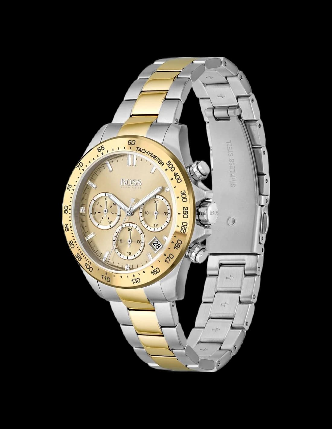 Montre Hugo Boss 1502618 Sport Lux Novia Chronographe Bicolore Argent et Or vue 2