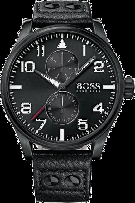 Montre Hugo Boss 1513083 Boîtier Noir 45mm et Bracelet Cuir