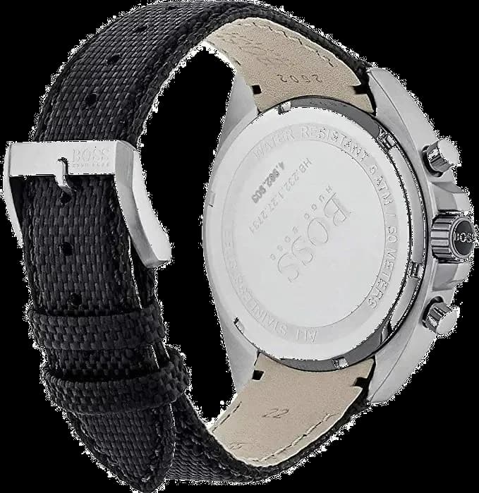 Montre Hugo Boss 1513087 Chronographe en Acier et Bracelet Cuir Noir vue 3