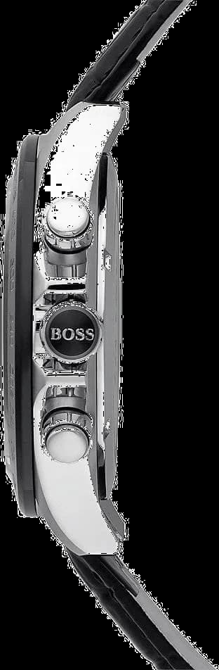 Montre Hugo Boss 1513177 Chronographe en cuir noir façon crocodile vue 2