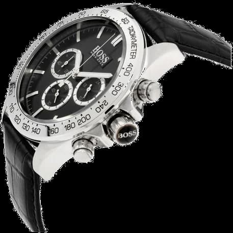 Montre Hugo Boss 1513178 Bracelet en Cuir Noir Motif Crocodile vue 2