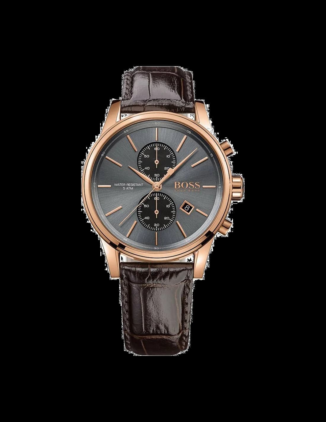 Montre Hugo Boss 1513281 Bracelet Cuir Marron et Cadran Ardoise