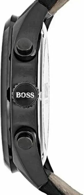 Montre Hugo Boss 1513474 Chronomètre en Cuir Noir Surpiqué vue 2