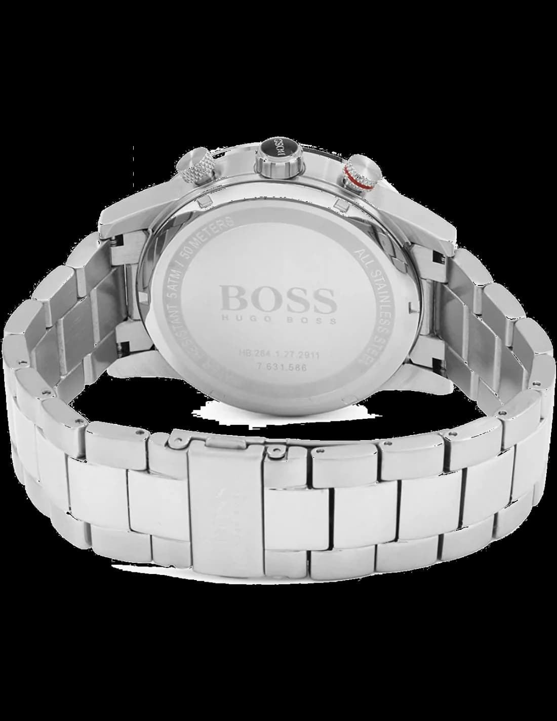 Montre Hugo Boss 1513509 en Acier Argenté avec Cadran Noir et Rouge vue 2
