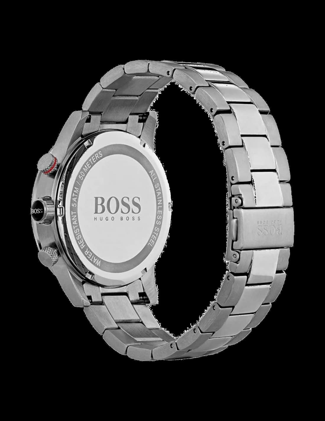 Montre Hugo Boss 1513509 en Acier Argenté avec Cadran Noir et Rouge vue 3