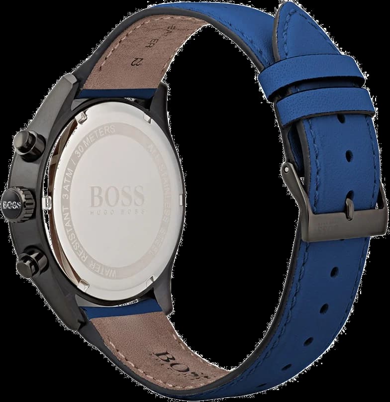 Montre Hugo Boss 1513563 Grand Prix Chronographe en Acier et Silicone Bleu vue 2