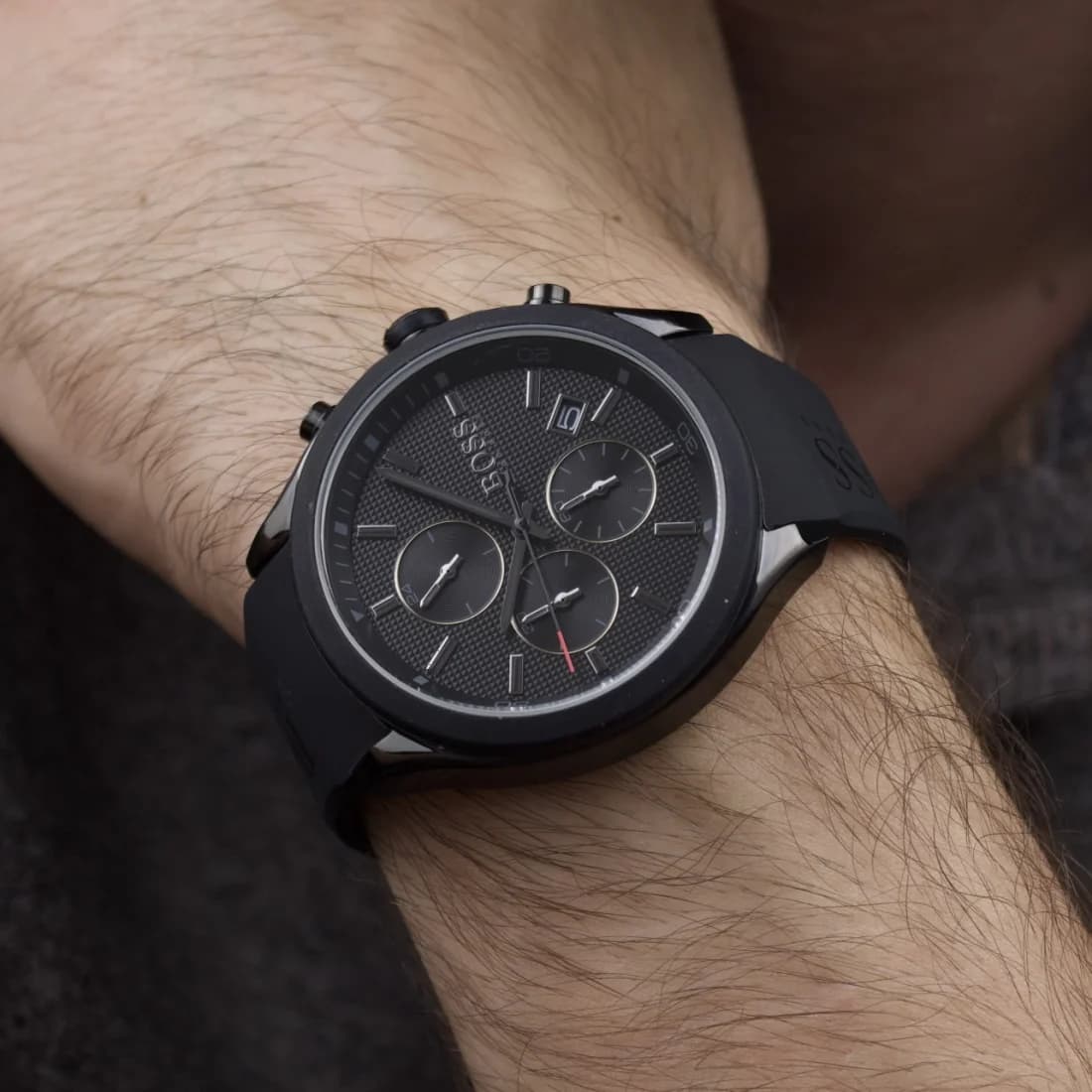 Montre Hugo Boss 1513720 Velocity Chronographe en Silicone Noir vue 4