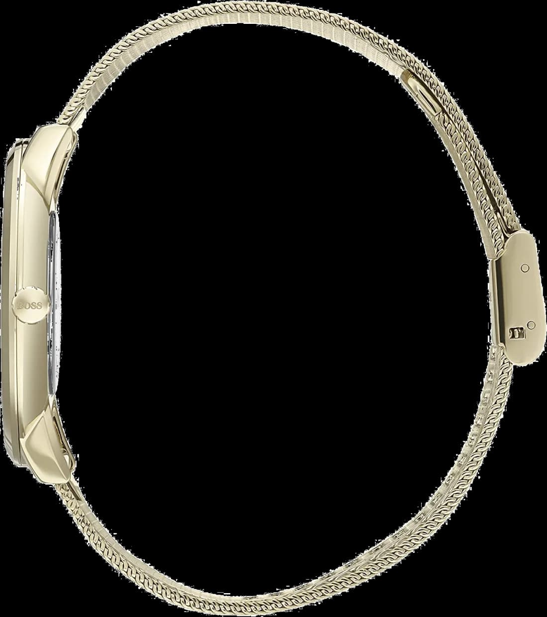 Montre Hugo Boss 1513735 en Acier Doré avec Bracelet Maille Milanaise vue 3