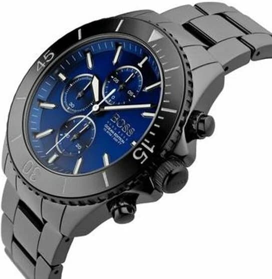 Montre Homme Hugo Boss 1513743 Ocean Cadran Bleu et Lunette Noire vue 2