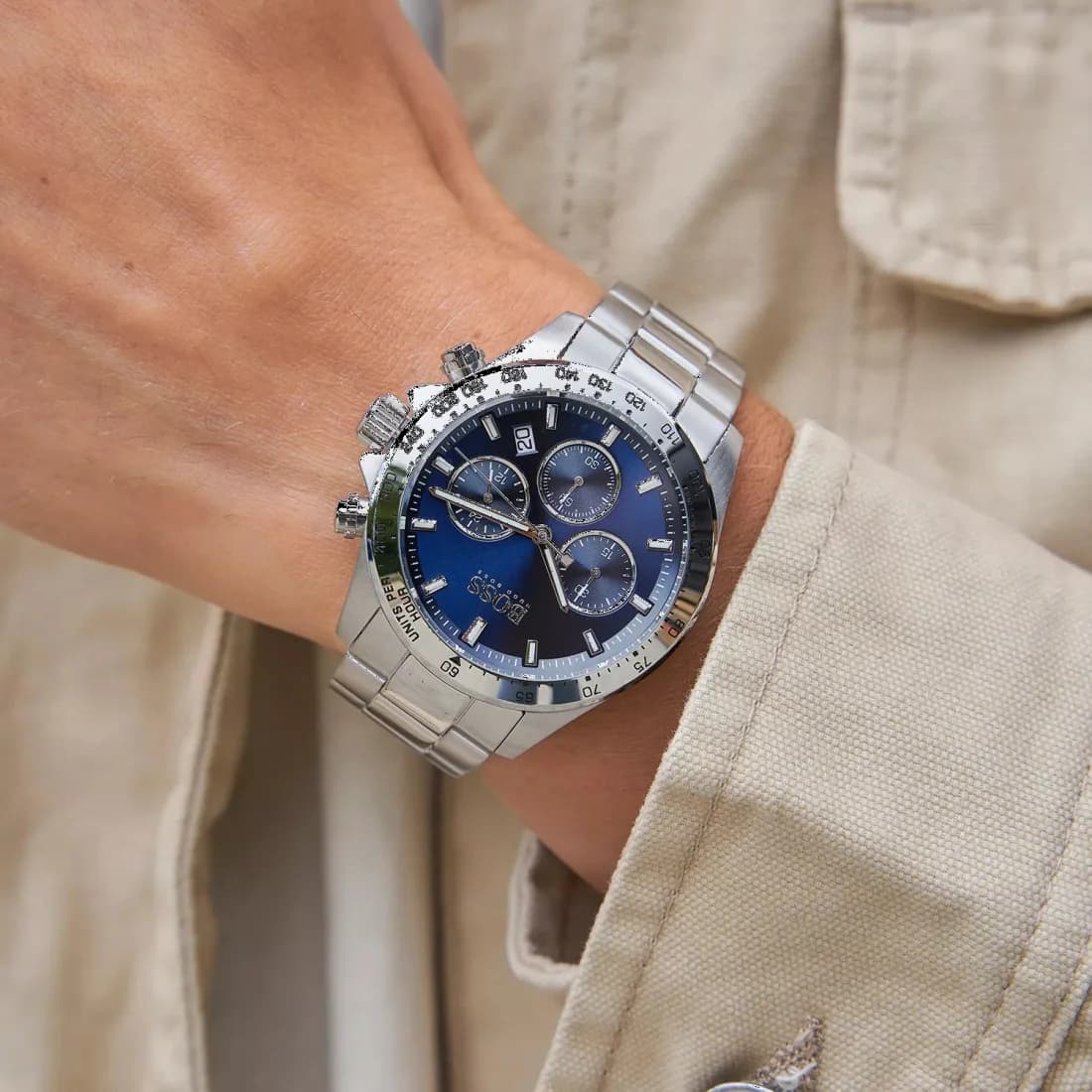 Montre Hugo Boss 1513755 Chronomètre Sport à Cadran Bleu vue 4