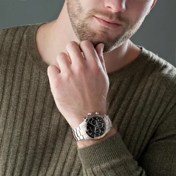 Montre Hugo Boss Hero 1513757 chronomètre acier bicolore or rose / argent vue 4