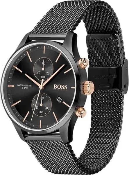 Montre Hugo Boss 1513811 en maille milanaise noire vue 2