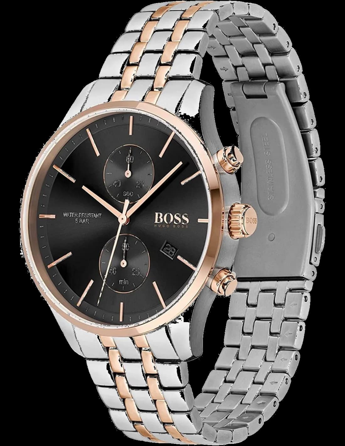 Montre Homme Hugo Boss Associate 1513840 chronographe bicolore vue 2