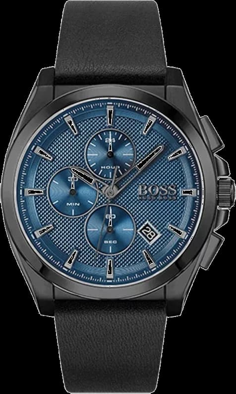 Montre Homme Hugo Boss Grandmaster 1513883 chronographe bleu cuir noir