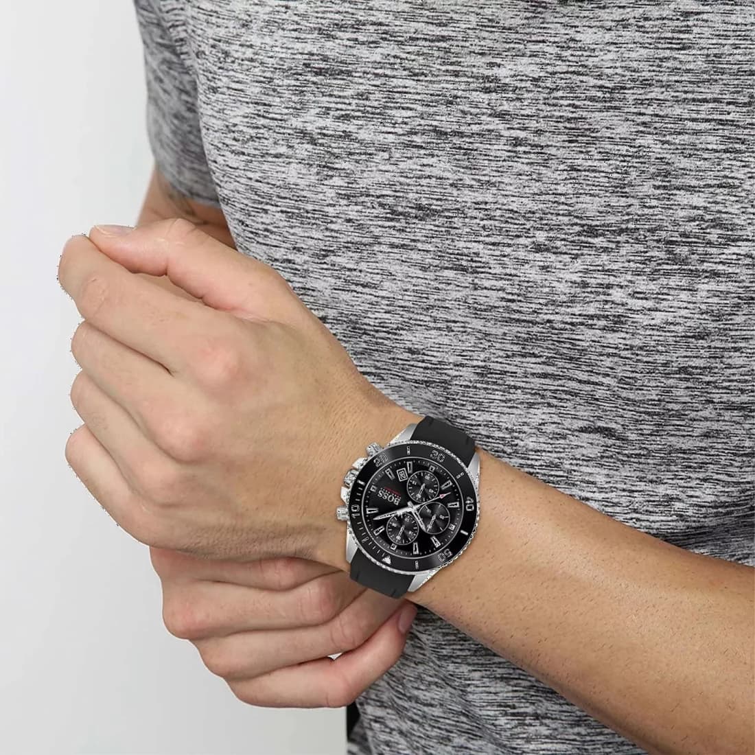 Montre Hugo Boss 1513912 Admiral Chronographe Noir Silicone vue 6