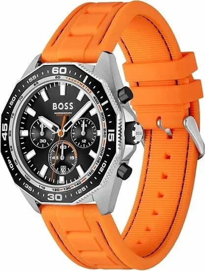 Montre Hugo Boss 1513970 Energy Chronographe en Acier et Silicone Orange vue 2