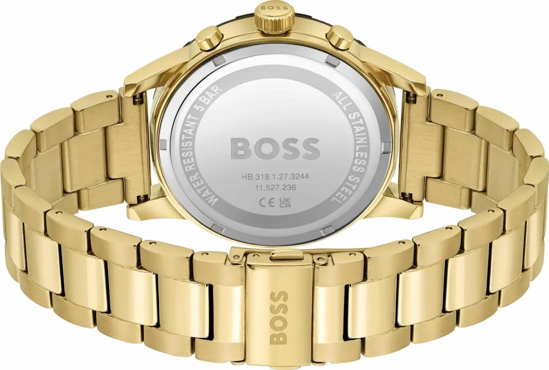 Montre Homme Hugo Boss 1514033 Acier Doré et Cadran Noir Multifonctions vue 3